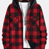 Flannel Fleece Lined Hooded Shirt