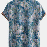 Painted Floral Jacquard Cuban Shirt