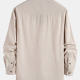 Long Sleeve Polo Neck Corduroy Shirt