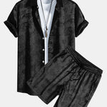 Paisley Print Satin Shirt & Shorts Set