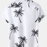 Tropical Leaf Print Button Up Shirt