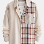 Corduroy Plaid Panel Shirt