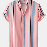 Stripe Print Button Up Shirt