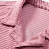 Short Sleeve Corduroy Cuban Shirt & Shorts Set