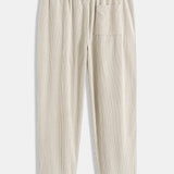 Corduroy Patchwork Shirt & Straight Leg Corduroy Pants Set