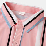 Stripe Print Button Up Shirt