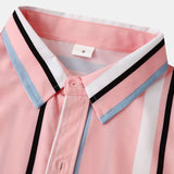 Stripe Print Button Up Shirt