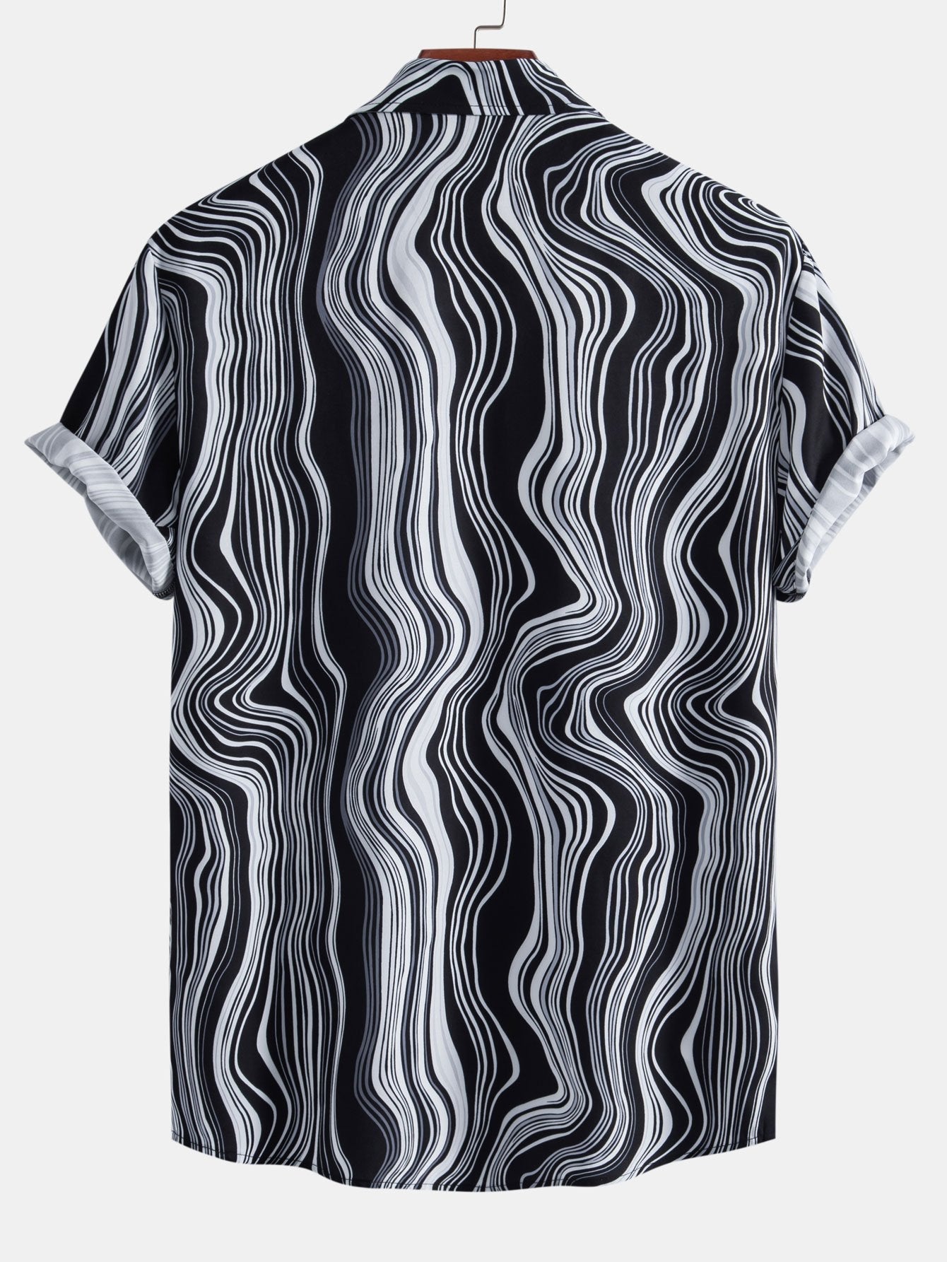 Marble Texture Print Button Up Shirt