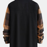 Plaid Corduroy Panel Shirt
