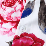 Red Rose Print Revere Shirt