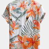 Flower Plants Print Shirt & Swim Shorts Set