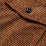 Short Sleeve Patch Pockets Corduroy Shirt