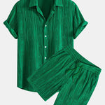 Wave Textured Shirt & Shorts Set