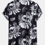 Skull Tropical Print Shirt & Swim Shorts Set