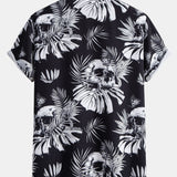 Skull Tropical Print Shirt & Swim Shorts Set