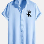 King Print Button Up Shirt