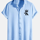 King Print Button Up Shirt