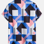 Color Block Stripe Print Shirt & Swim Shorts Set