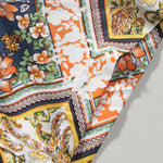 Floral Border Print Button Up Shirt