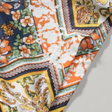 Floral Border Print Button Up Shirt