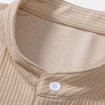 Muscle Fit Stand Collar Ribbed Shirt