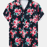Rose Print Revere Shirt