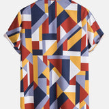 Geometric Print Button Up Shirt