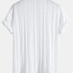Geometric Jacquard Textured Cuban Shirt