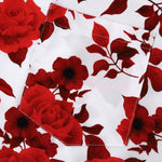 Red Floral Print Revere Collar Shirt