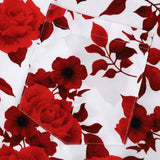 Red Floral Print Revere Collar Shirt