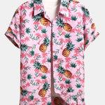 Pineapple Palm Tree Print Shirt & & Swim Shorts Set