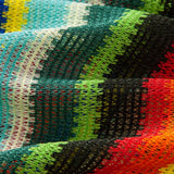 Colorful Striped Waffle Texture Cuban Shirt