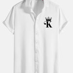 King Print Button Up Shirt