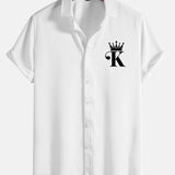 King Print Button Up Shirt