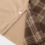 Plaid Corduroy Patchwork Button Up Shirt