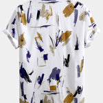 Brushstroke Print Button Up Shirt