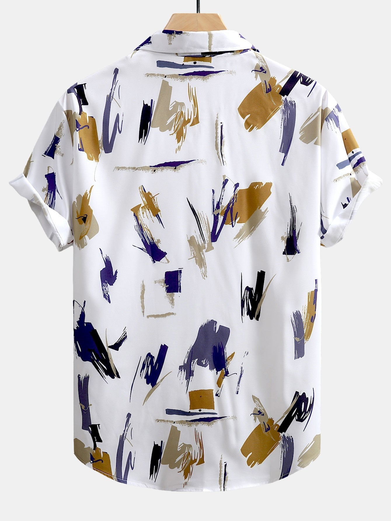 Brushstroke Print Button Up Shirt