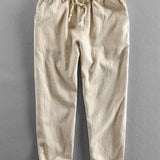 Linen Short Sleeve Shirt & Linen Cotton Blend Cropped Pants Set