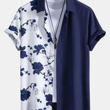 Floral Patchwork Print Shirt & Swim Shorts Set