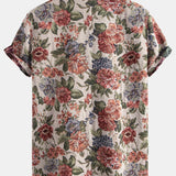 Floral Jacquard Cuban Shirt & Shorts Set