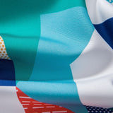 Color Block Geometric Print Shirt & Swim Shorts Set
