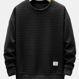2 in 1 Waffle Crew Neck Sweatshirt & Drawstring Waffle Jogger Pants Set