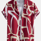 Abstract Print Shirt & Swim Shorts Set