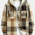 Fleece Lined Plaid Hooded Overshirt