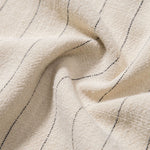 Linen Blend Striped Half Open Placket Henley Collar Shirt