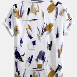 Brushstroke Print Shirt & Swim Shorts Set