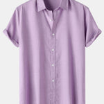 Short Sleeve Textured Button Up Shirt