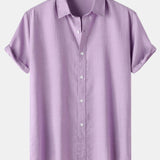 Short Sleeve Textured Button Up Shirt