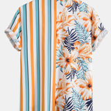 Tropical Stripe Panel Shirt & Swim Shorts Set