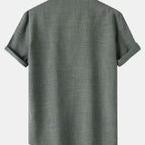Short Sleeve Linen Henley Shirt